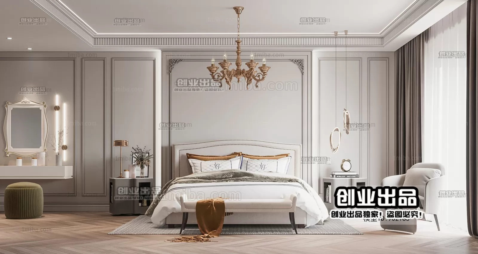 Bedroom – European Design – 3D66 – 3D Scenes – 033