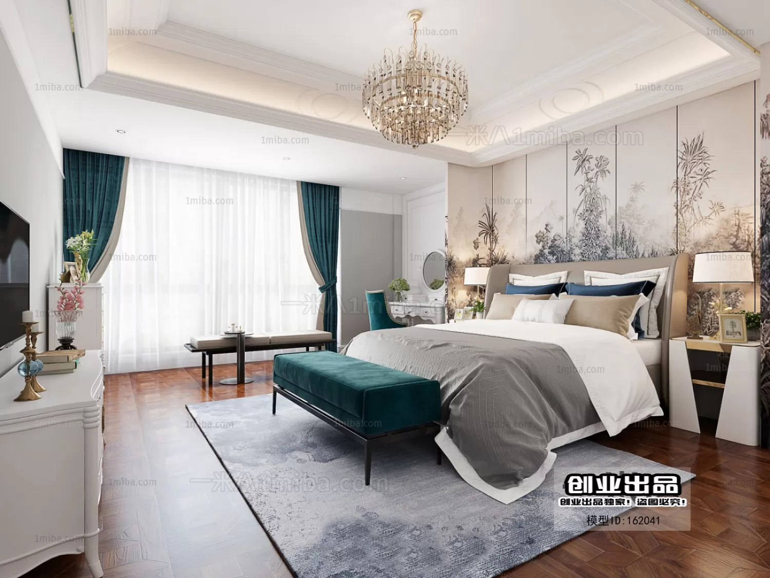 Bedroom – European Design – 3D66 – 3D Scenes – 042