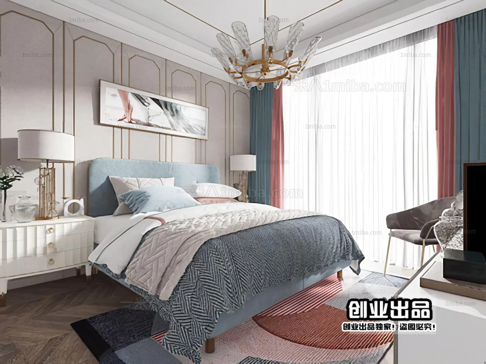 Bedroom – European Design – 3D66 – 3D Scenes – 048