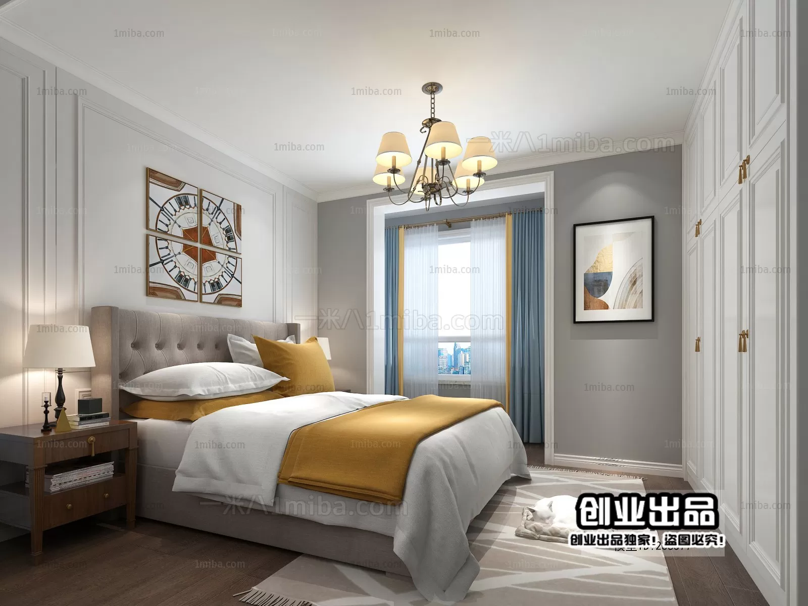 Bedroom – European Design – 3D66 – 3D Scenes – 049