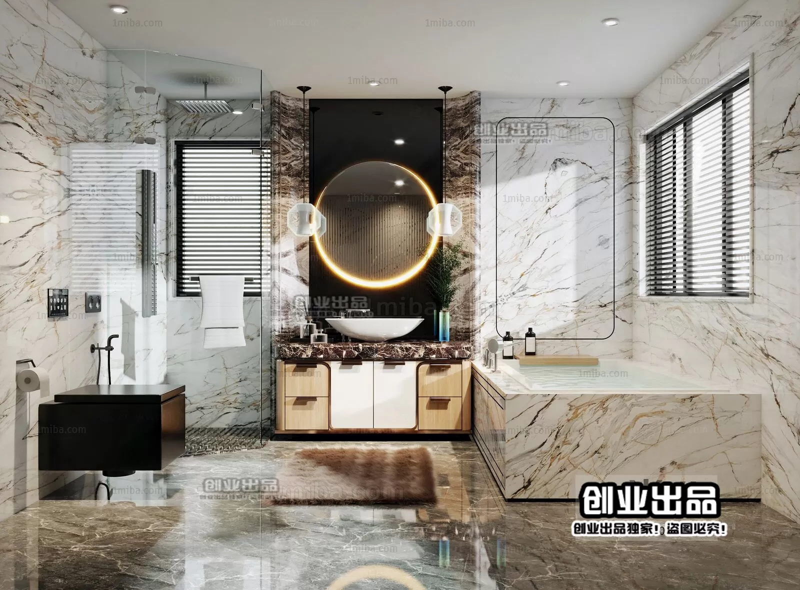 Bathroom – European Design – 3D66 – 3D Scenes – 008