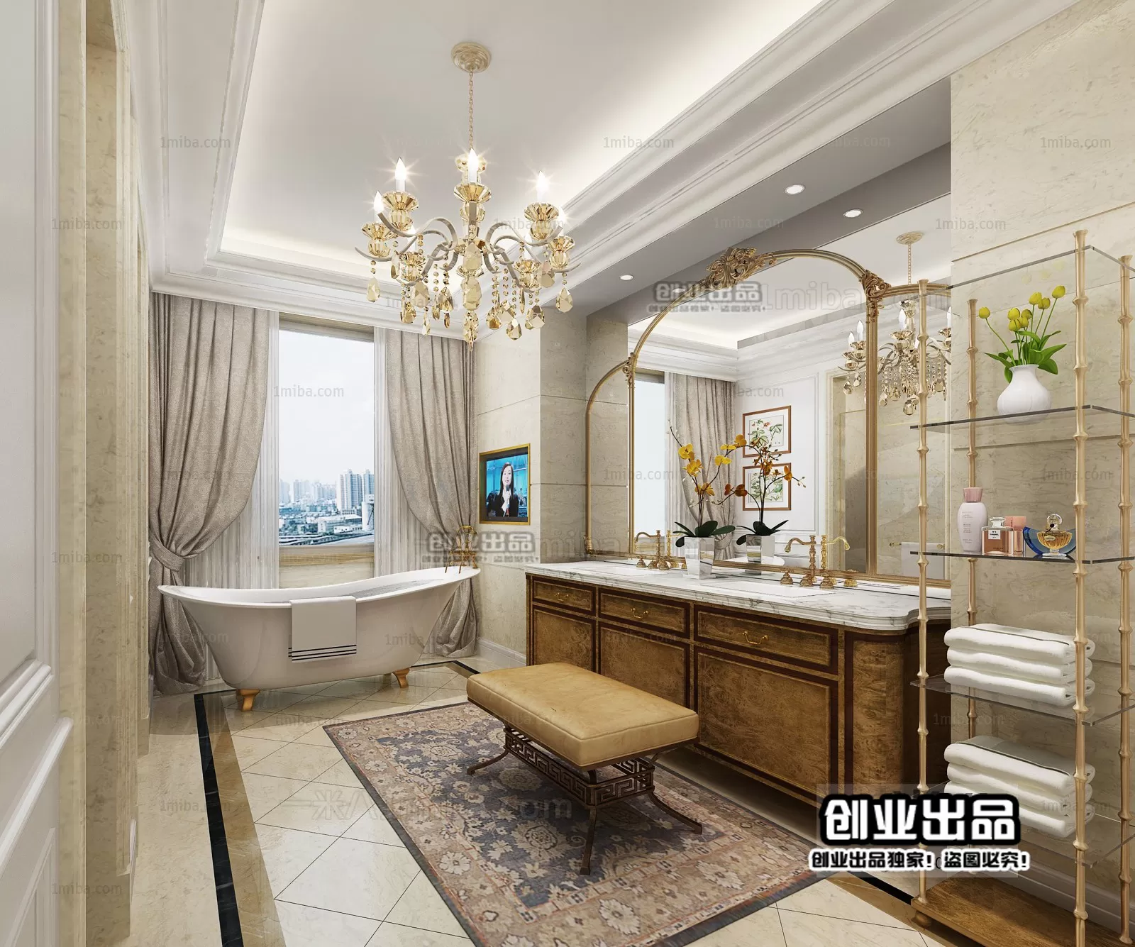 Bathroom – European Design – 3D66 – 3D Scenes – 012