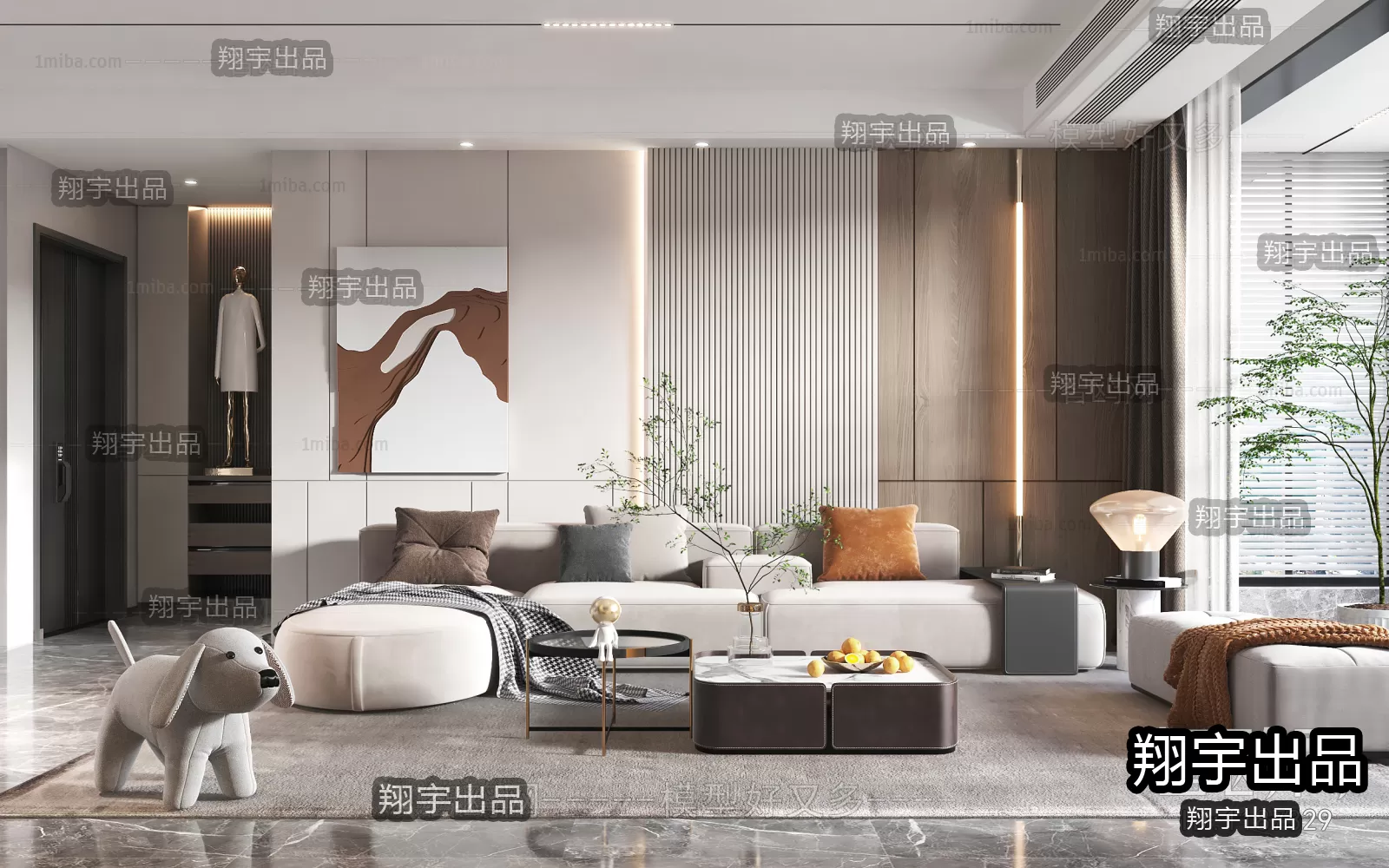 Living Room – Modern Design – 3D66 – 3D Scenes – 017