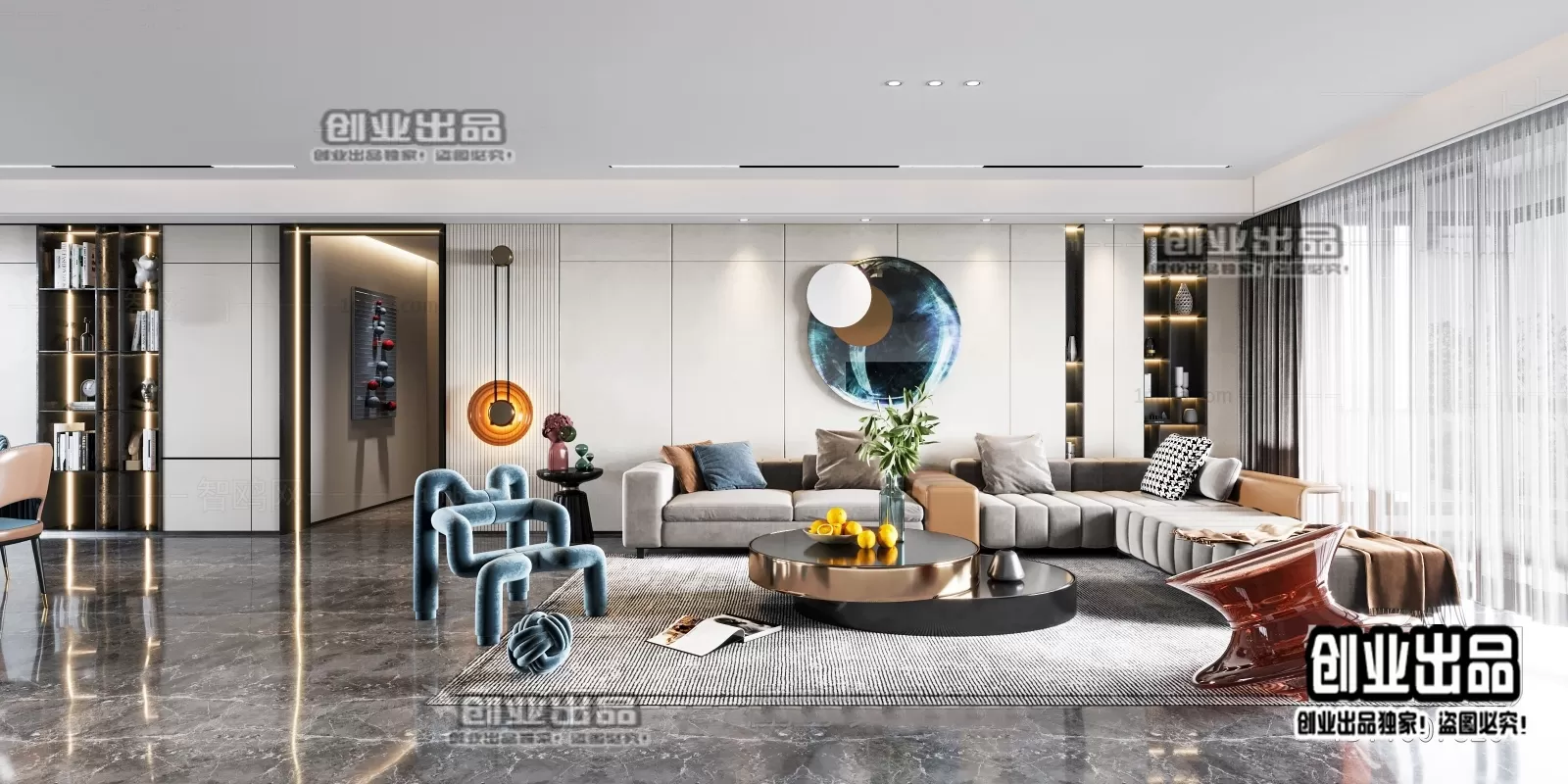 Living Room – Modern Design – 3D66 – 3D Scenes – 027