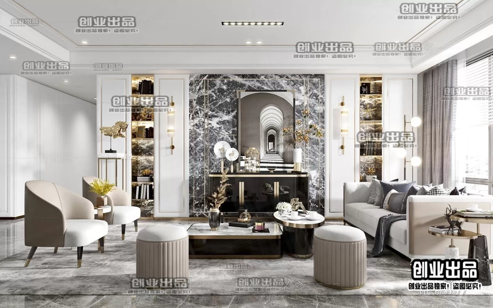 Living Room – Modern Design – 3D66 – 3D Scenes – 037