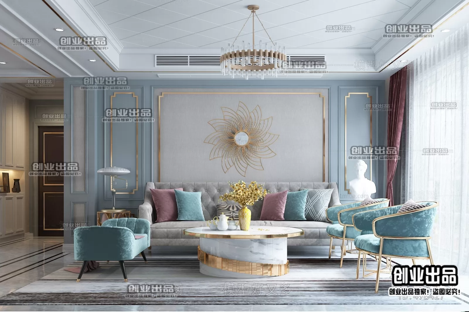 Living Room – Modern Design – 3D66 – 3D Scenes – 046