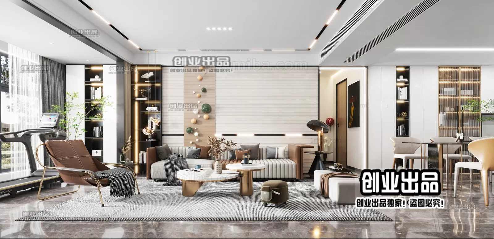 Living Room – Modern Design – 3D66 – 3D Scenes – 050