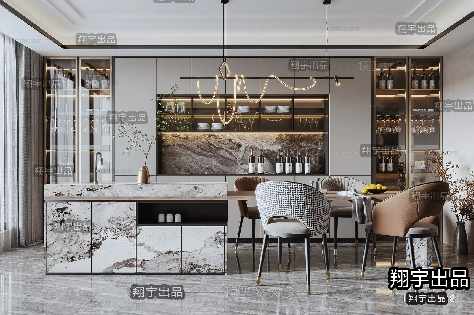 Dining Room – Modern Design – 3D66 – 3D Scenes – 013 Dining Room – Modern Design – 3D66 – 3D Scenes – 013