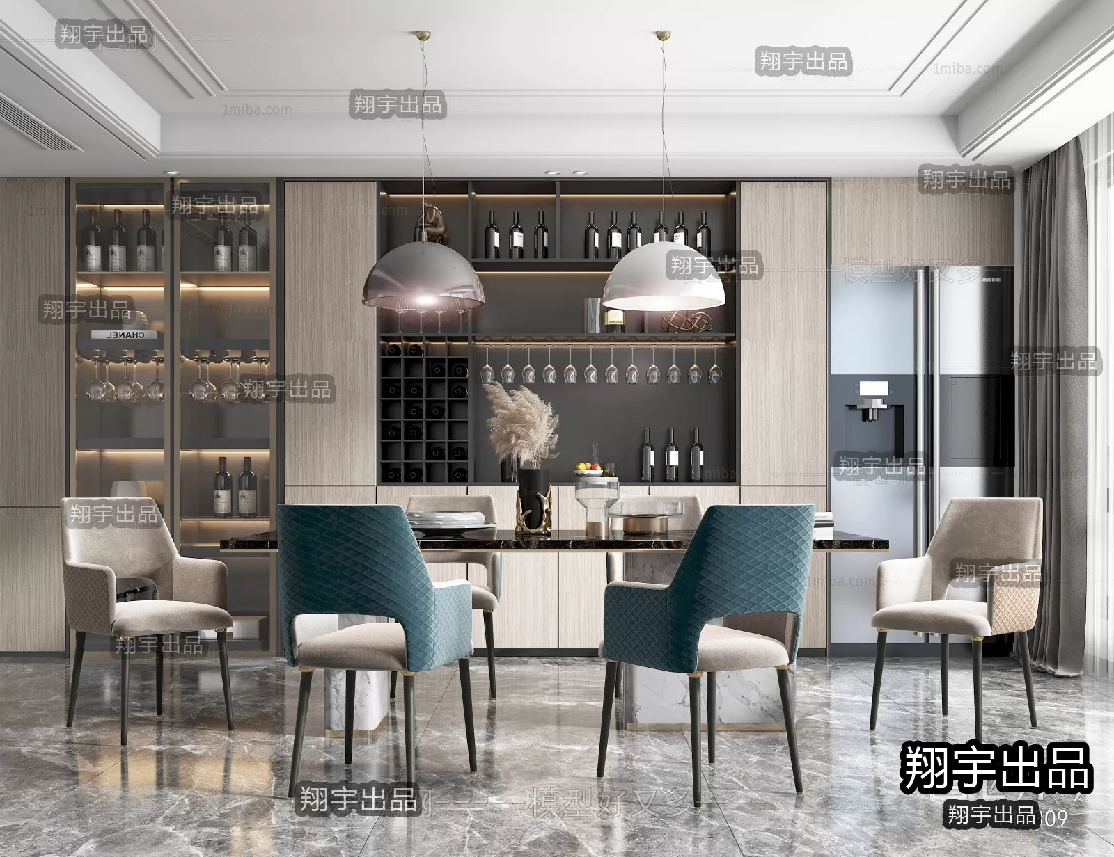 Dining Room – Modern Design – 3D66 – 3D Scenes – 016 Dining Room – Modern Design – 3D66 – 3D Scenes – 016