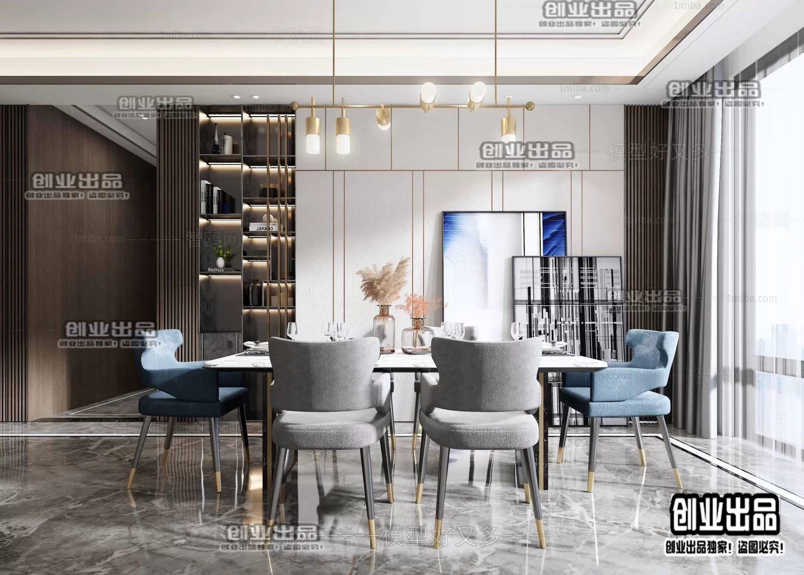 Dining Room – Modern Design – 3D66 – 3D Scenes – 028 Dining Room – Modern Design – 3D66 – 3D Scenes – 028