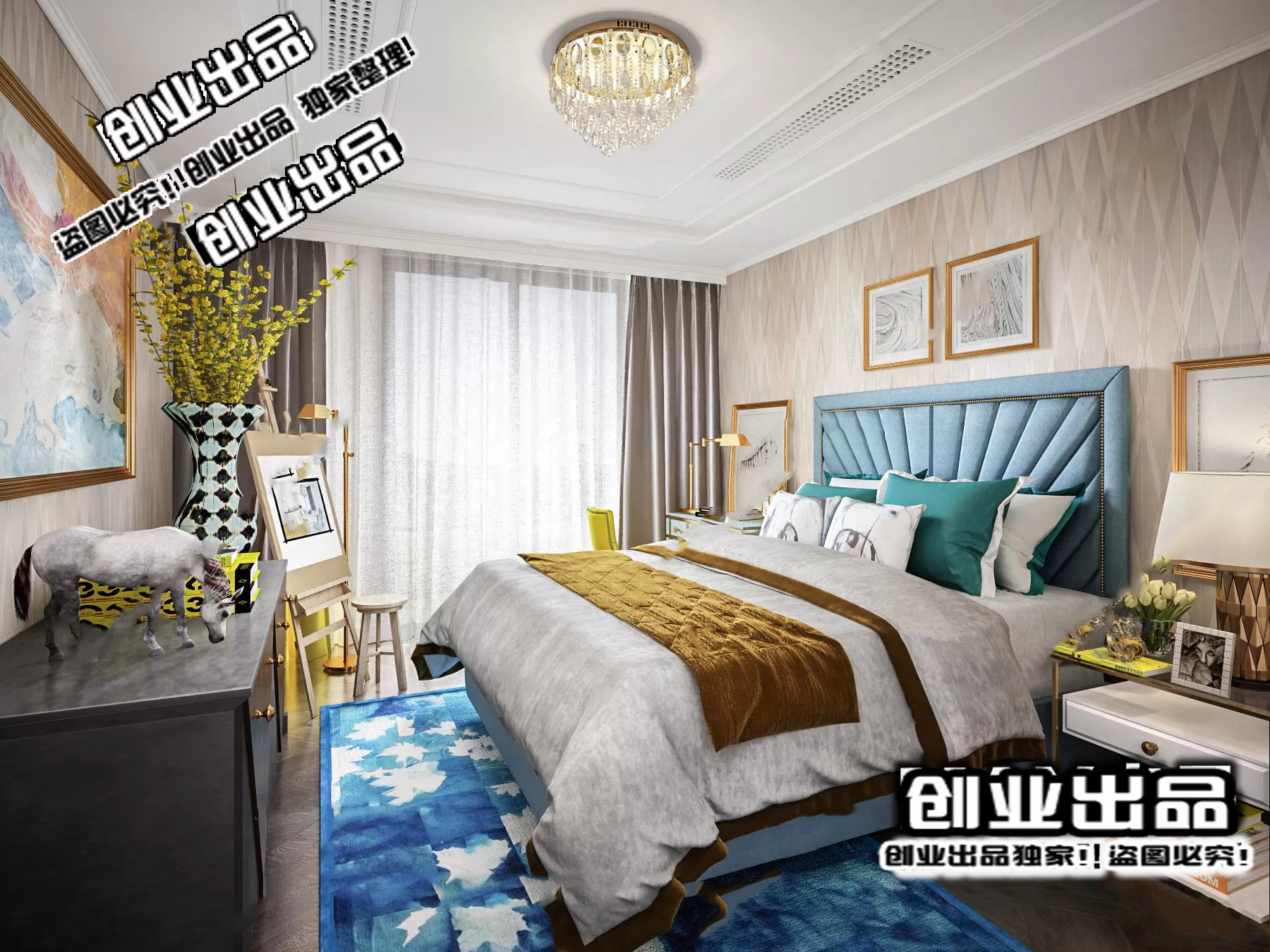 Bedroom – Modern Design – 3D66 – 3D Scenes – 038 Bedroom – Modern Design – 3D66 – 3D Scenes – 038