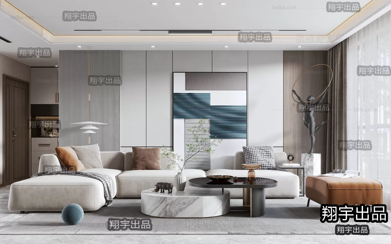 Living Room – Modern Interior Design – 3D Models – 017