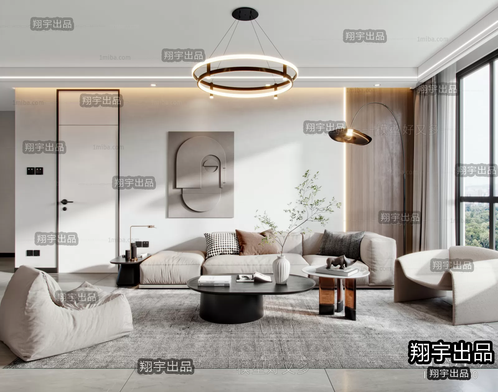 Living Room – Modern Interior Design – 3D Models – 049