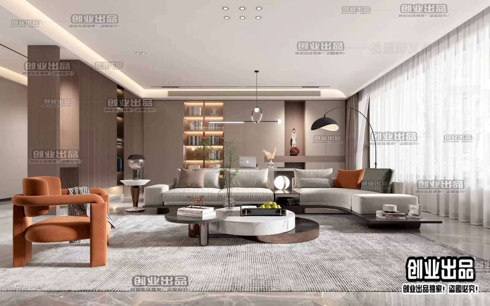 Living Room – Modern Interior Design – 3D Models – 063