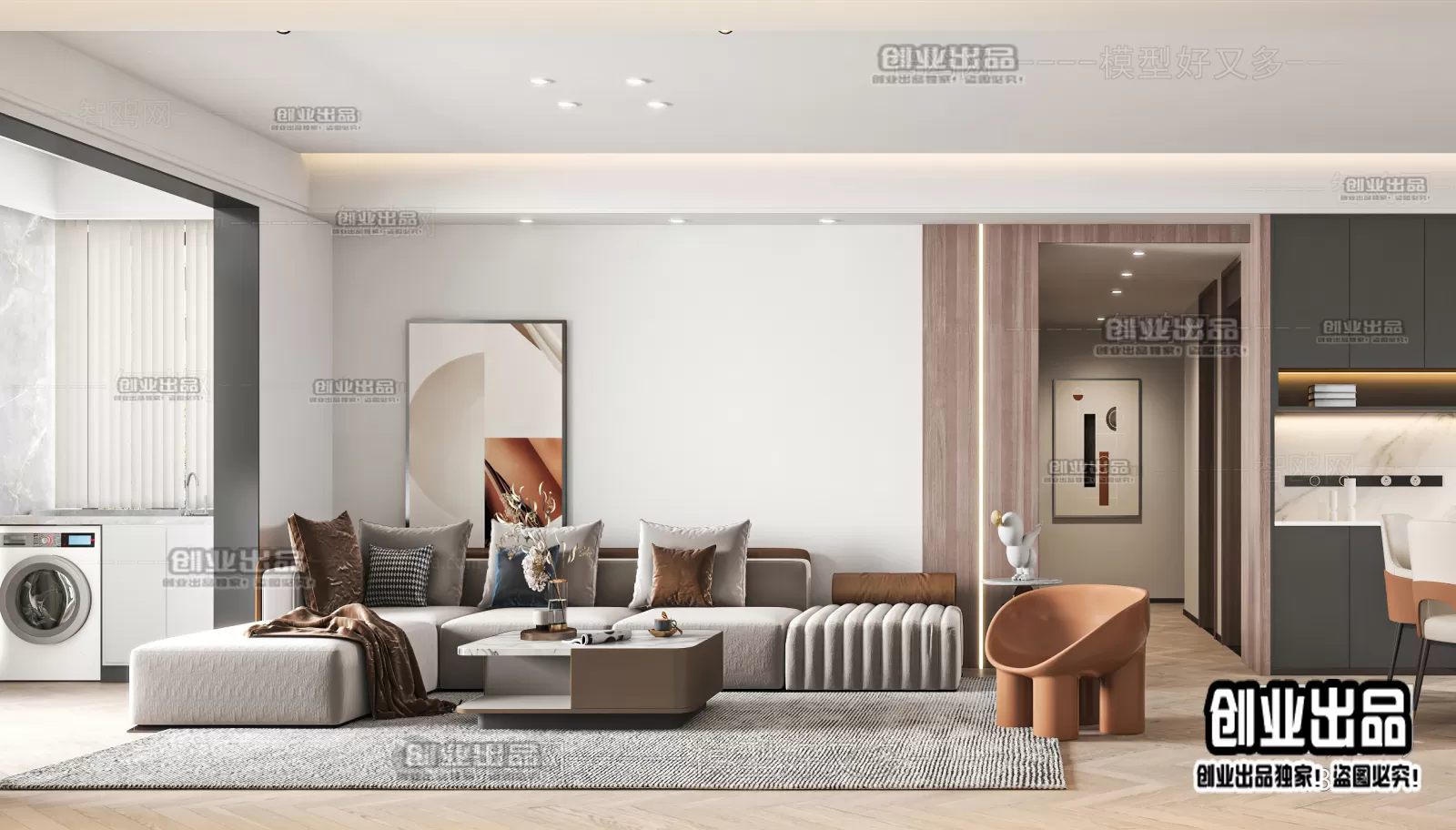 Living Room – Modern Interior Design – 3D Models – 075