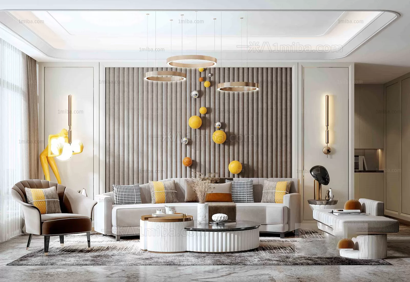 Living Room – Modern Interior Design – 3D Models – 089
