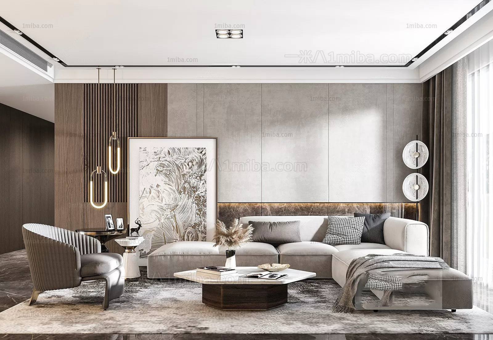 Living Room – Modern Interior Design – 3D Models – 102