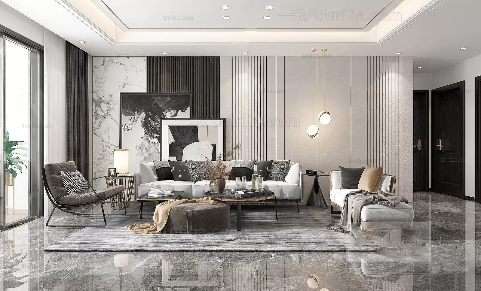 Living Room – Modern Interior Design – 3D Models – 110
