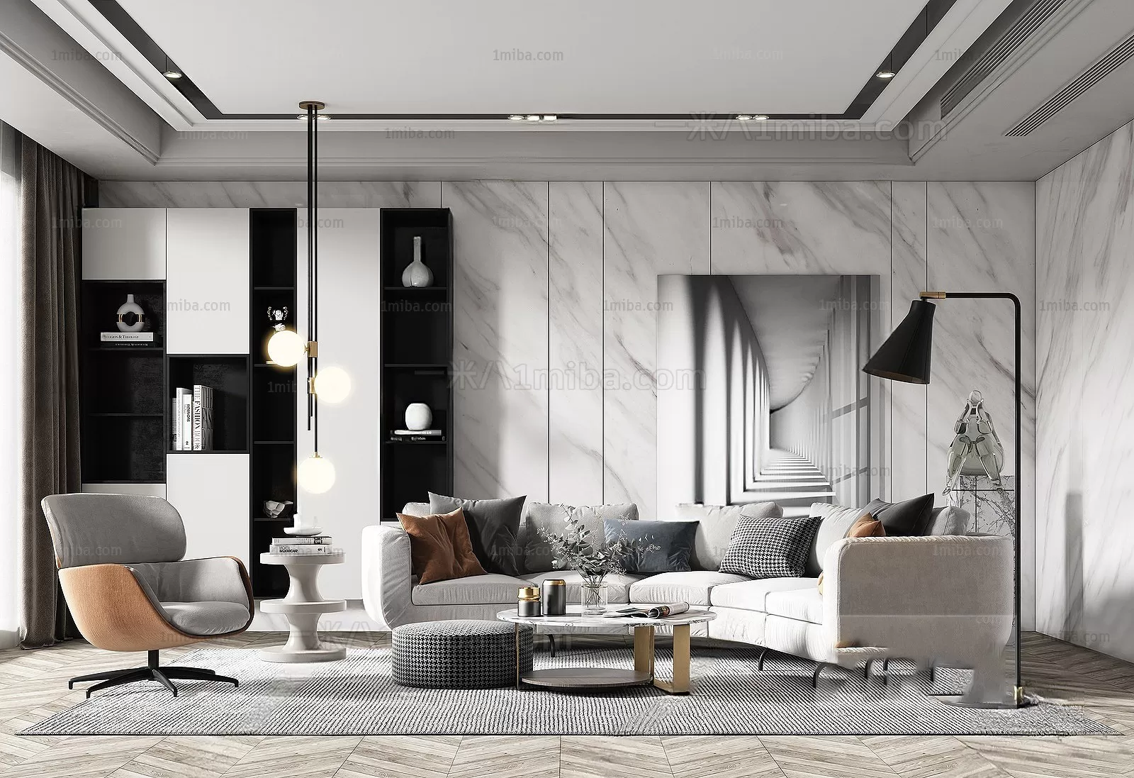Living Room – Modern Interior Design – 3D Models – 111