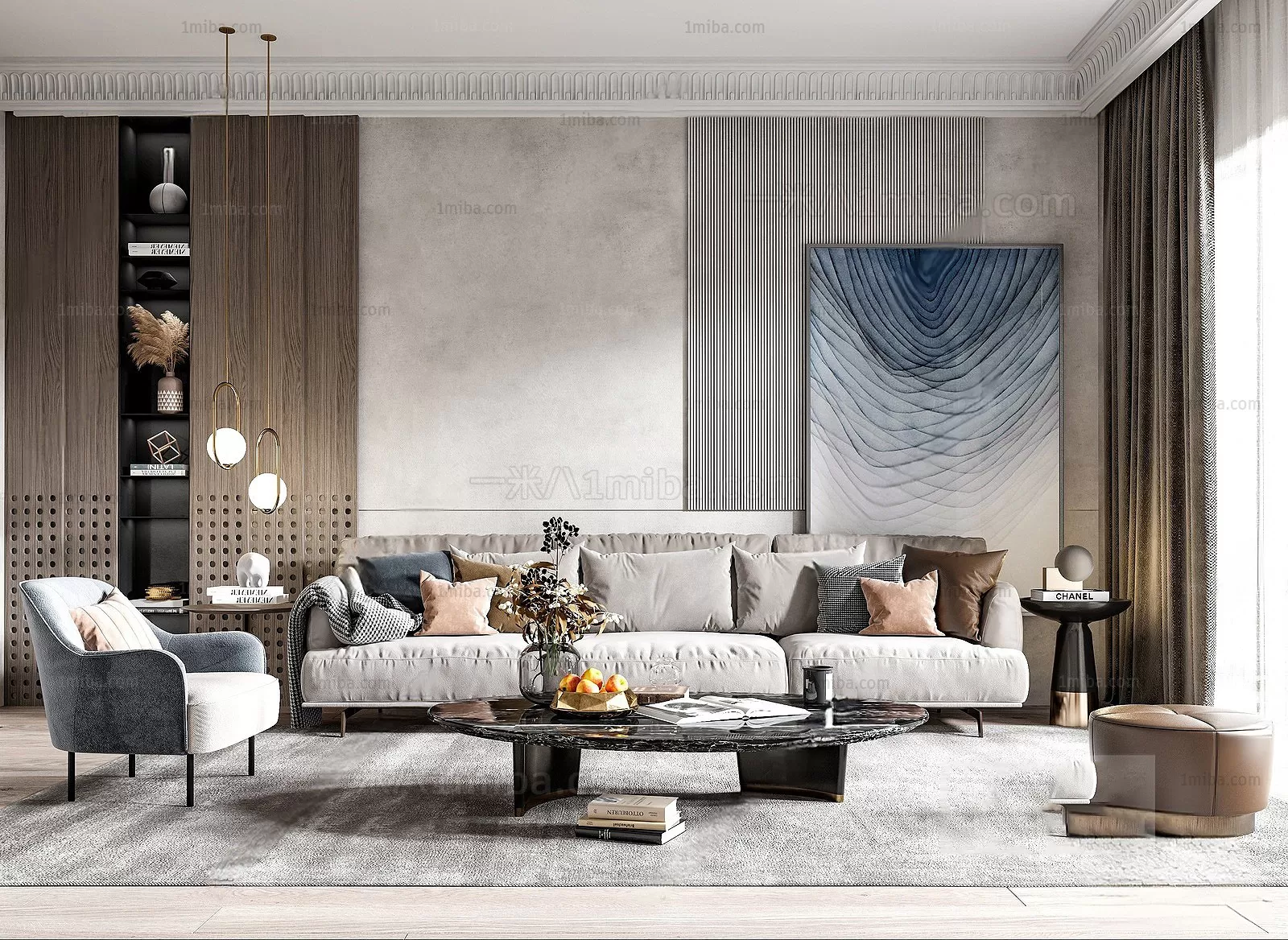 Living Room – Modern Interior Design – 3D Models – 117