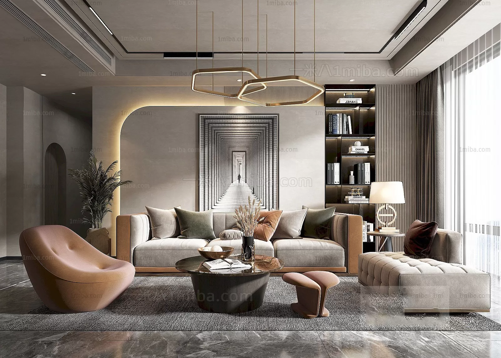 Living Room – Modern Interior Design – 3D Models – 118