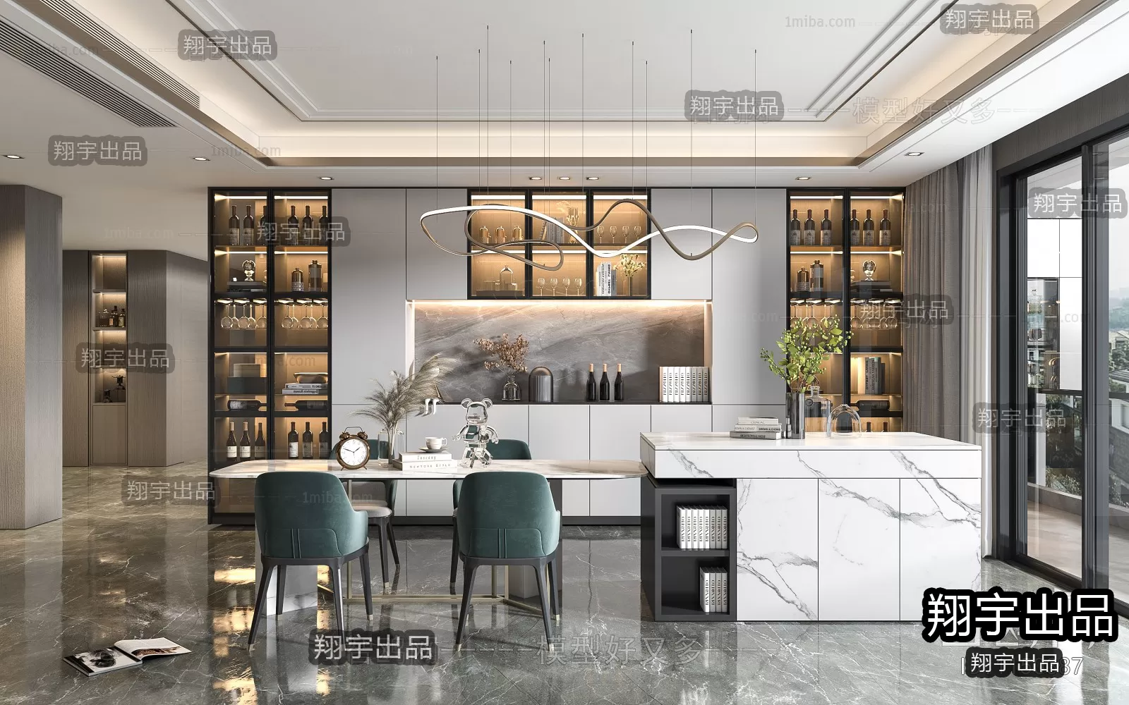 Dining Room – Modern Interior Design – 3D Models – 005 Dining Room – Modern Interior Design – 3D Models – 005