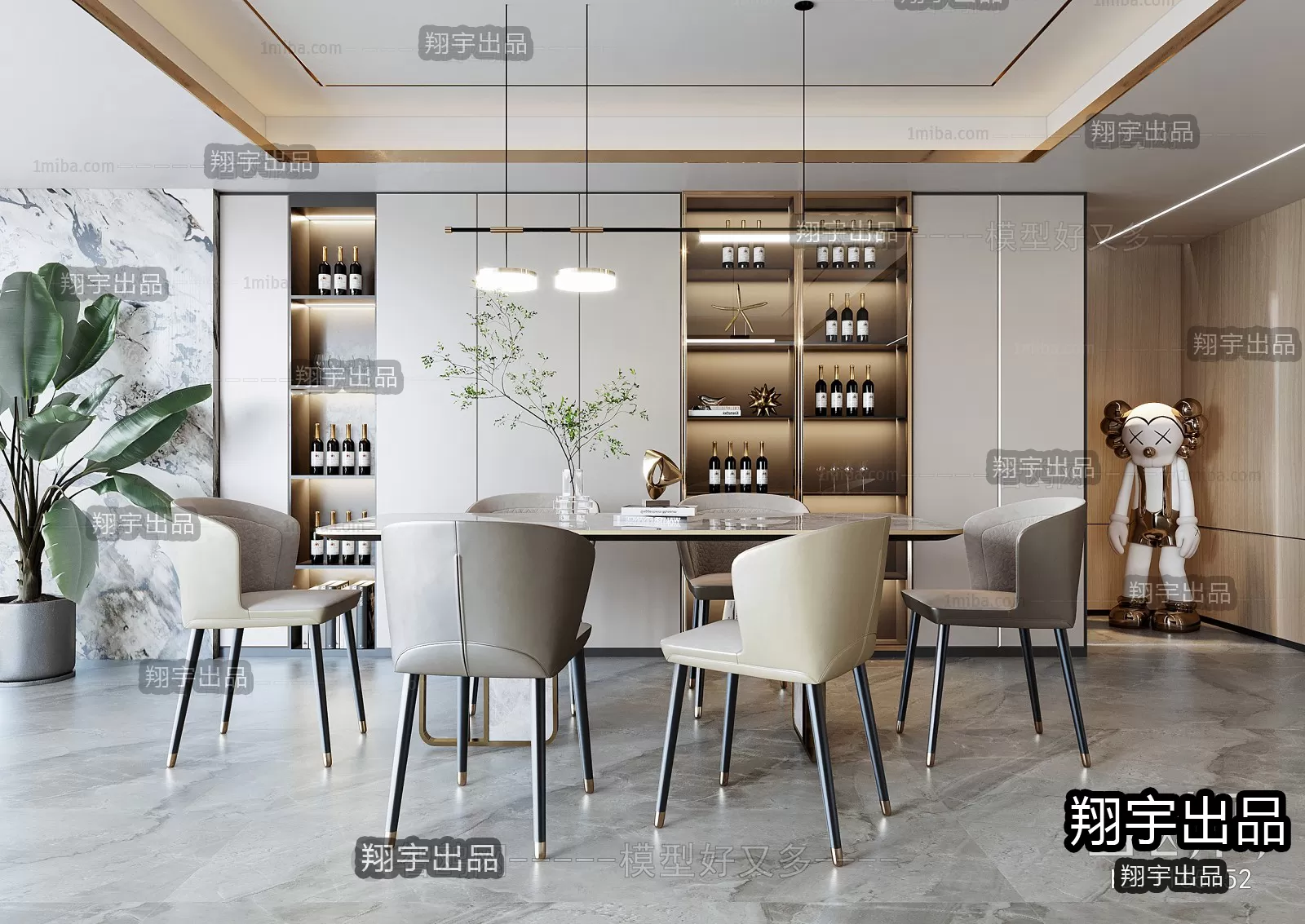 Dining Room – Modern Interior Design – 3D Models – 025 Dining Room – Modern Interior Design – 3D Models – 025