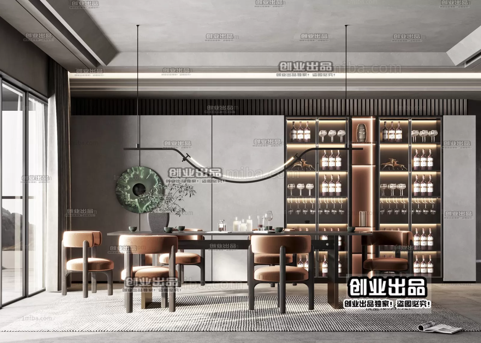 Dining Room – Modern Interior Design – 3D Models – 057 Dining Room – Modern Interior Design – 3D Models – 057