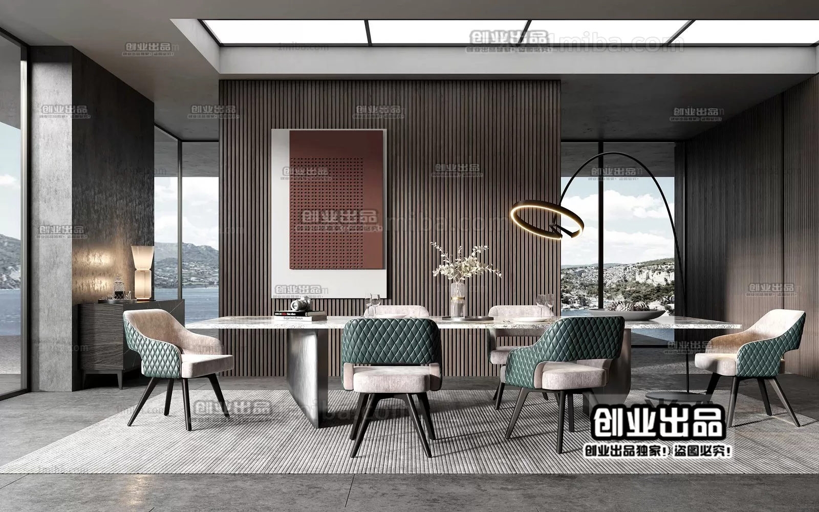 Dining Room – Modern Interior Design – 3D Models – 076 Dining Room – Modern Interior Design – 3D Models – 076