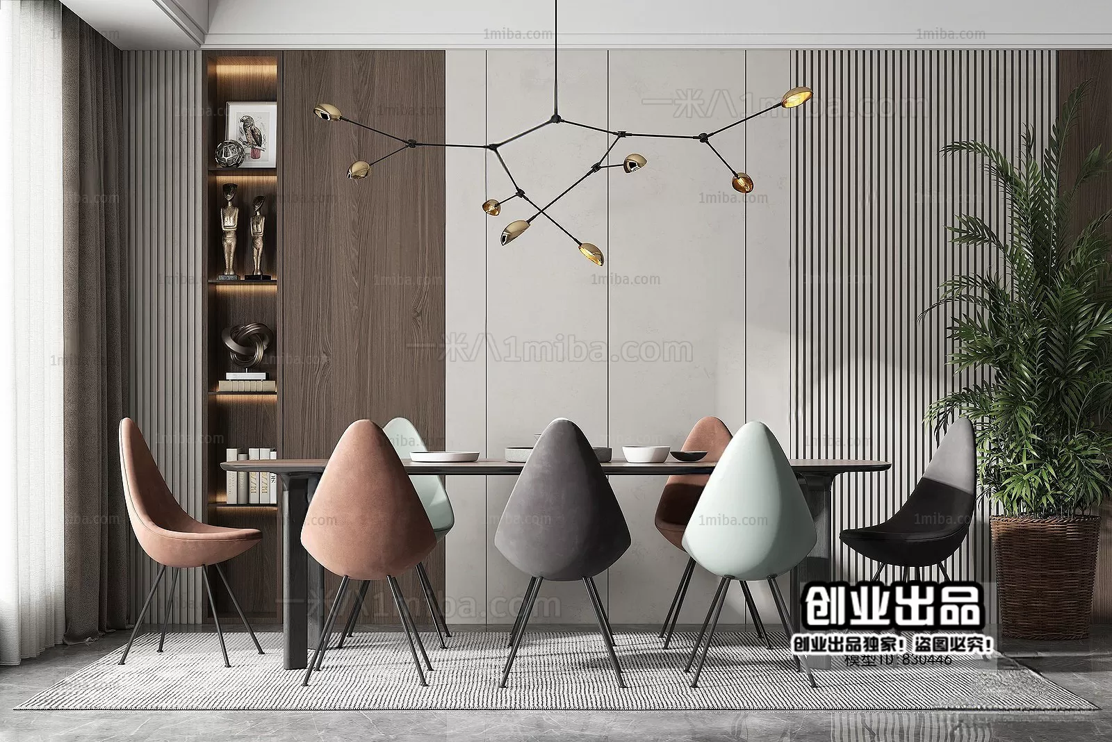 Dining Room – Modern Interior Design – 3D Models – 129 Dining Room – Modern Interior Design – 3D Models – 129