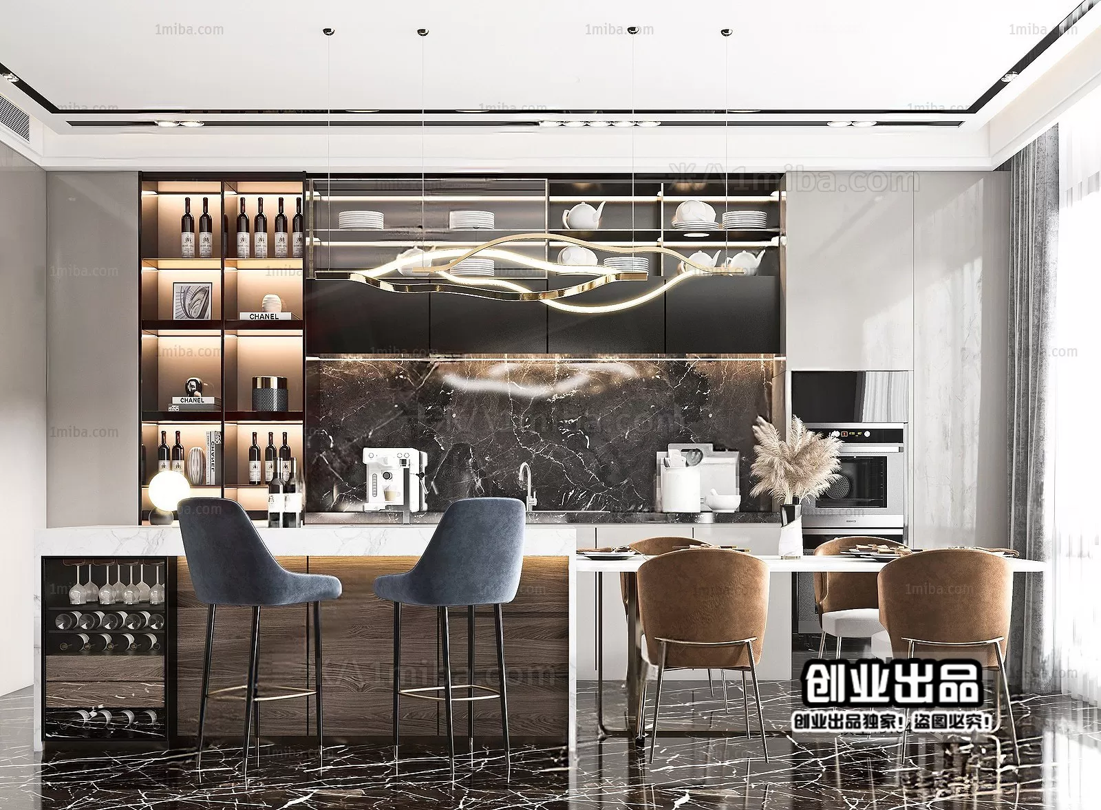 Dining Room – Modern Interior Design – 3D Models – 149