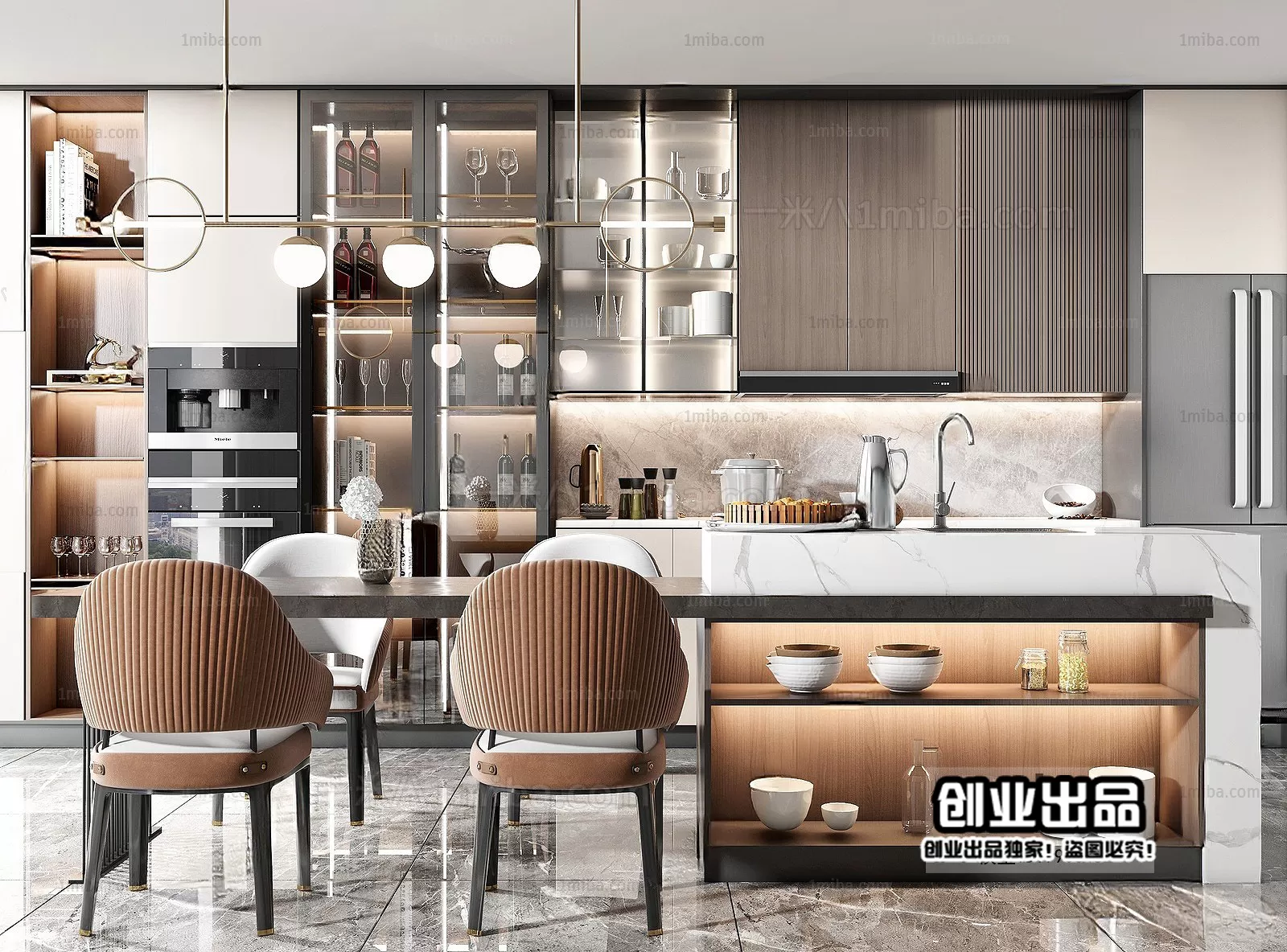 Dining Room – Modern Interior Design – 3D Models – 162
