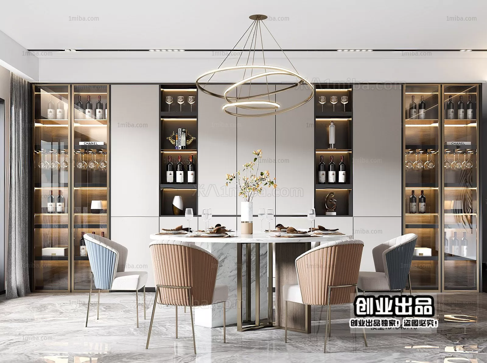 Dining Room – Modern Interior Design – 3D Models – 163
