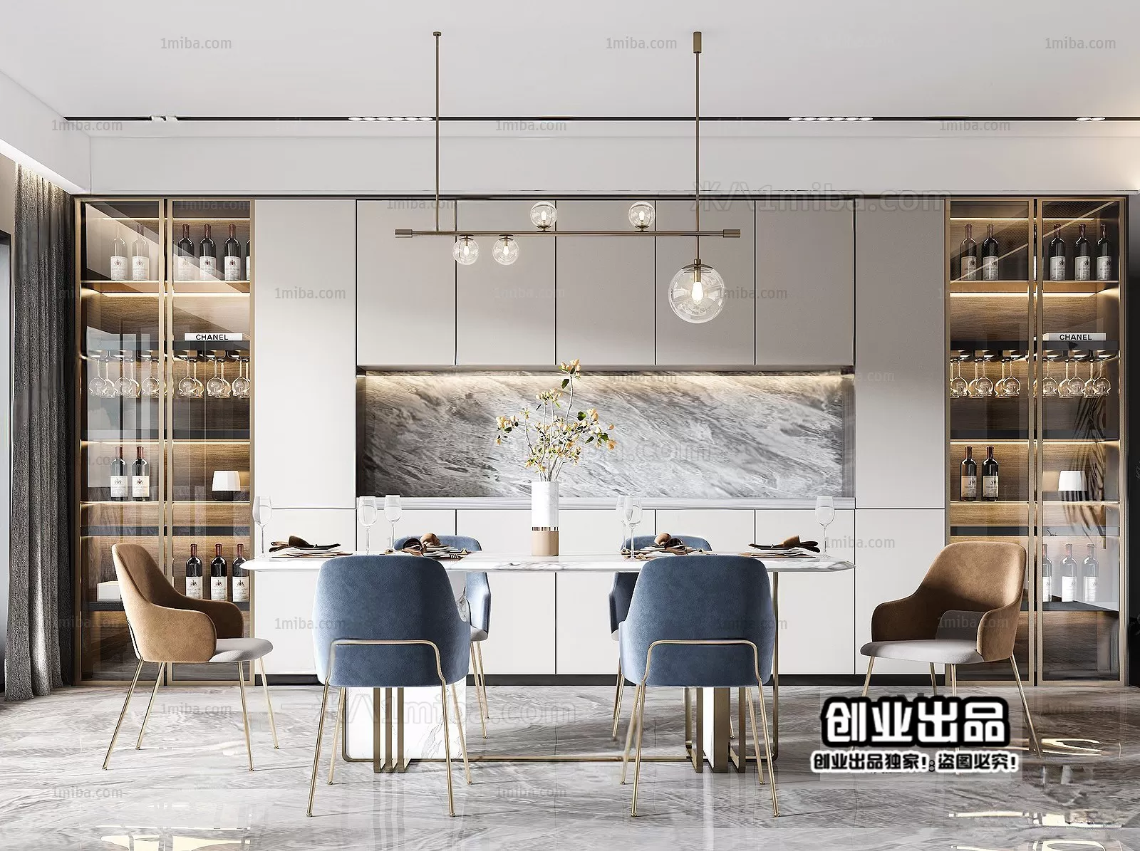 Dining Room – Modern Interior Design – 3D Models – 166