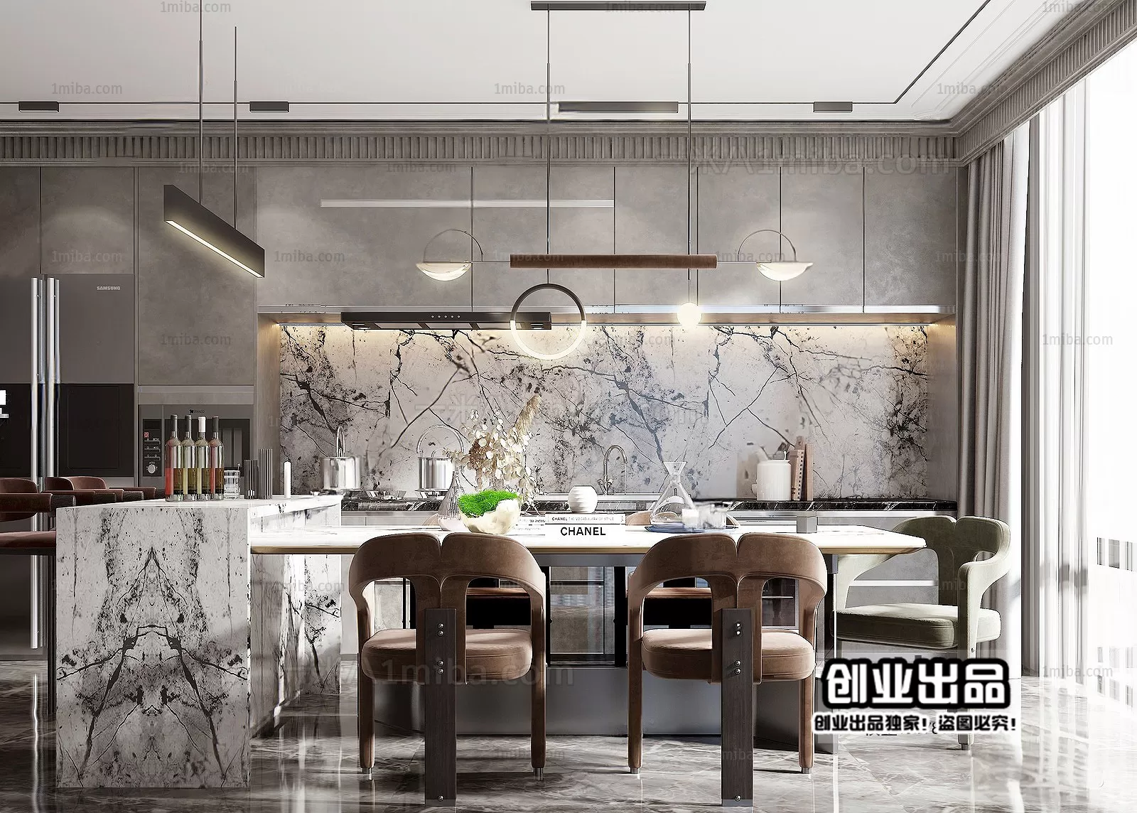 Dining Room – Modern Interior Design – 3D Models – 168