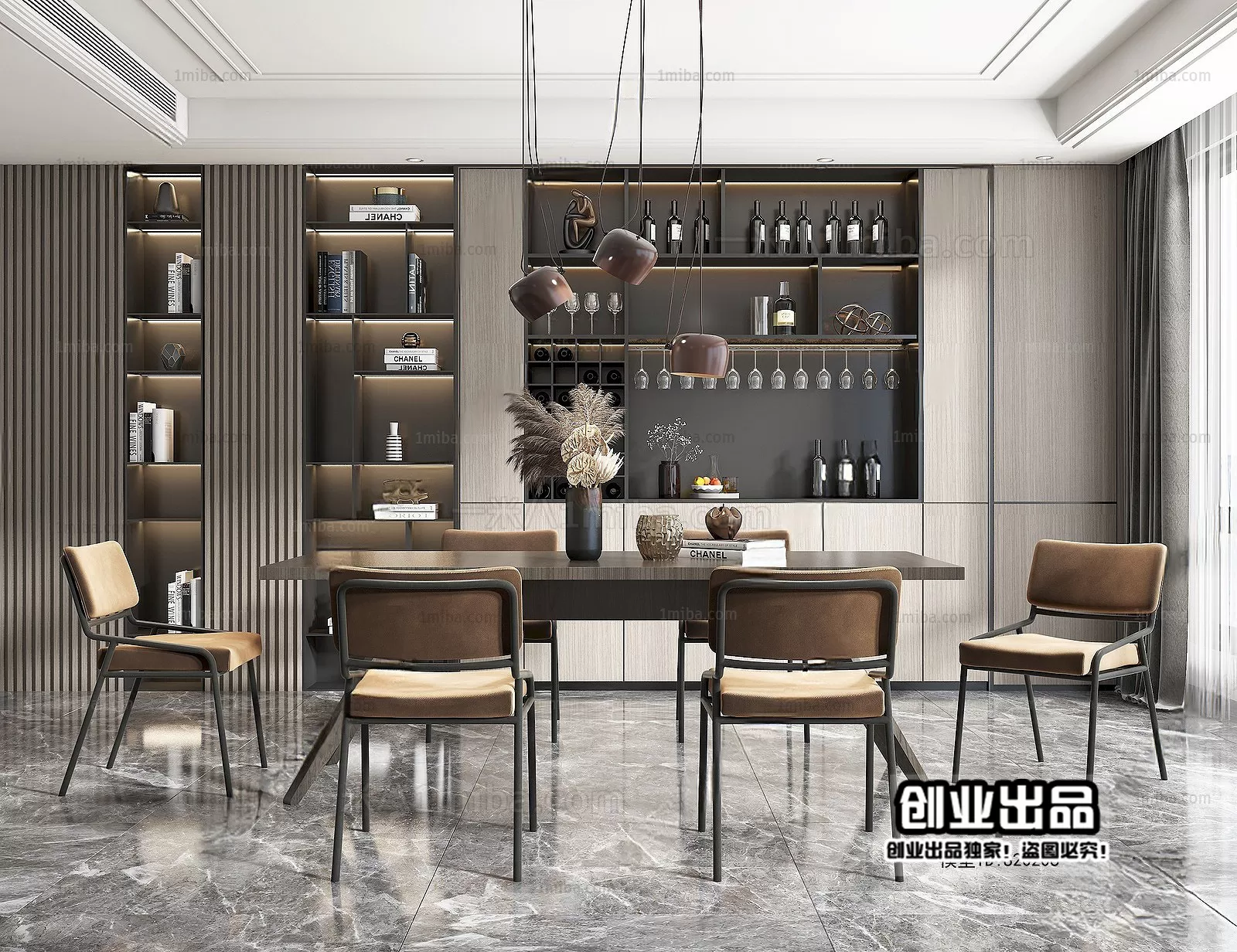 Dining Room – Modern Interior Design – 3D Models – 177