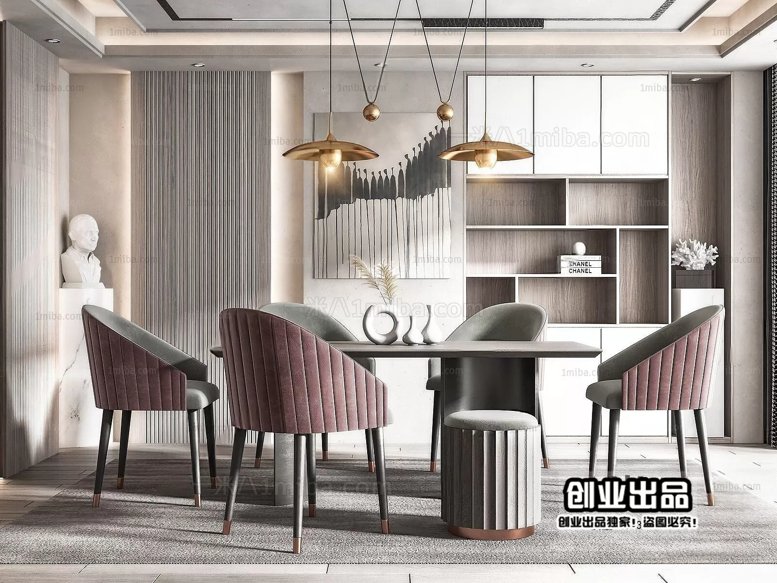 Dining Room – Modern Interior Design – 3D Models – 180