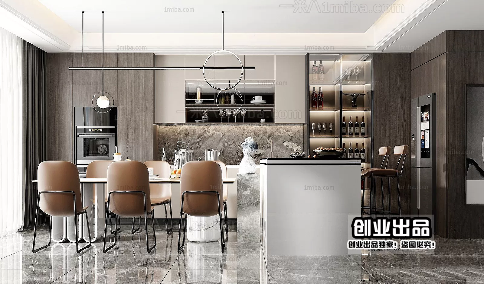 Dining Room – Modern Interior Design – 3D Models – 190