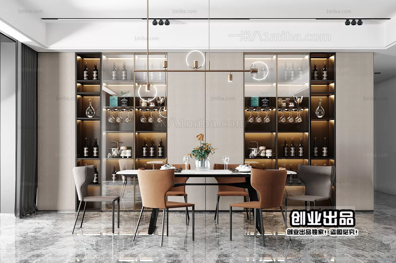 Dining Room – Modern Interior Design – 3D Models – 192