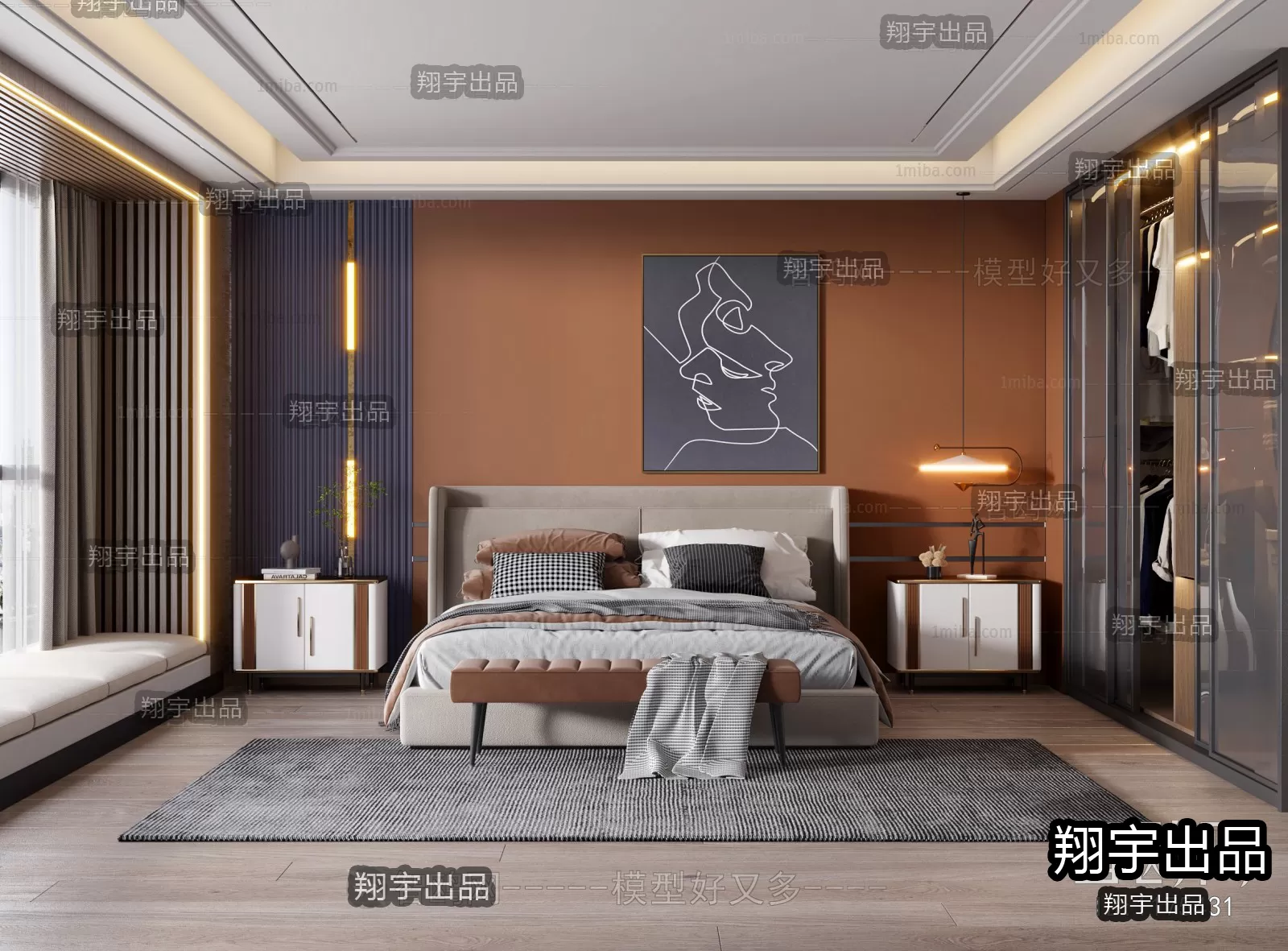 Bedroom – Modern Interior Design – 3D Models – 011 Bedroom – Modern Interior Design – 3D Models – 011