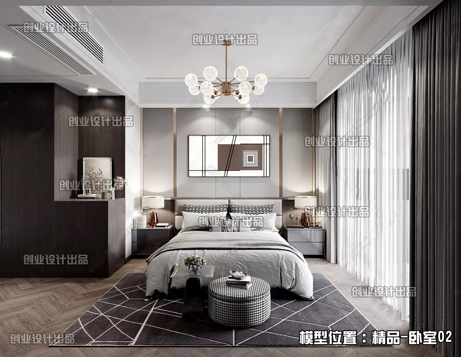 Bedroom – Modern Interior Design – 3D Models – 148