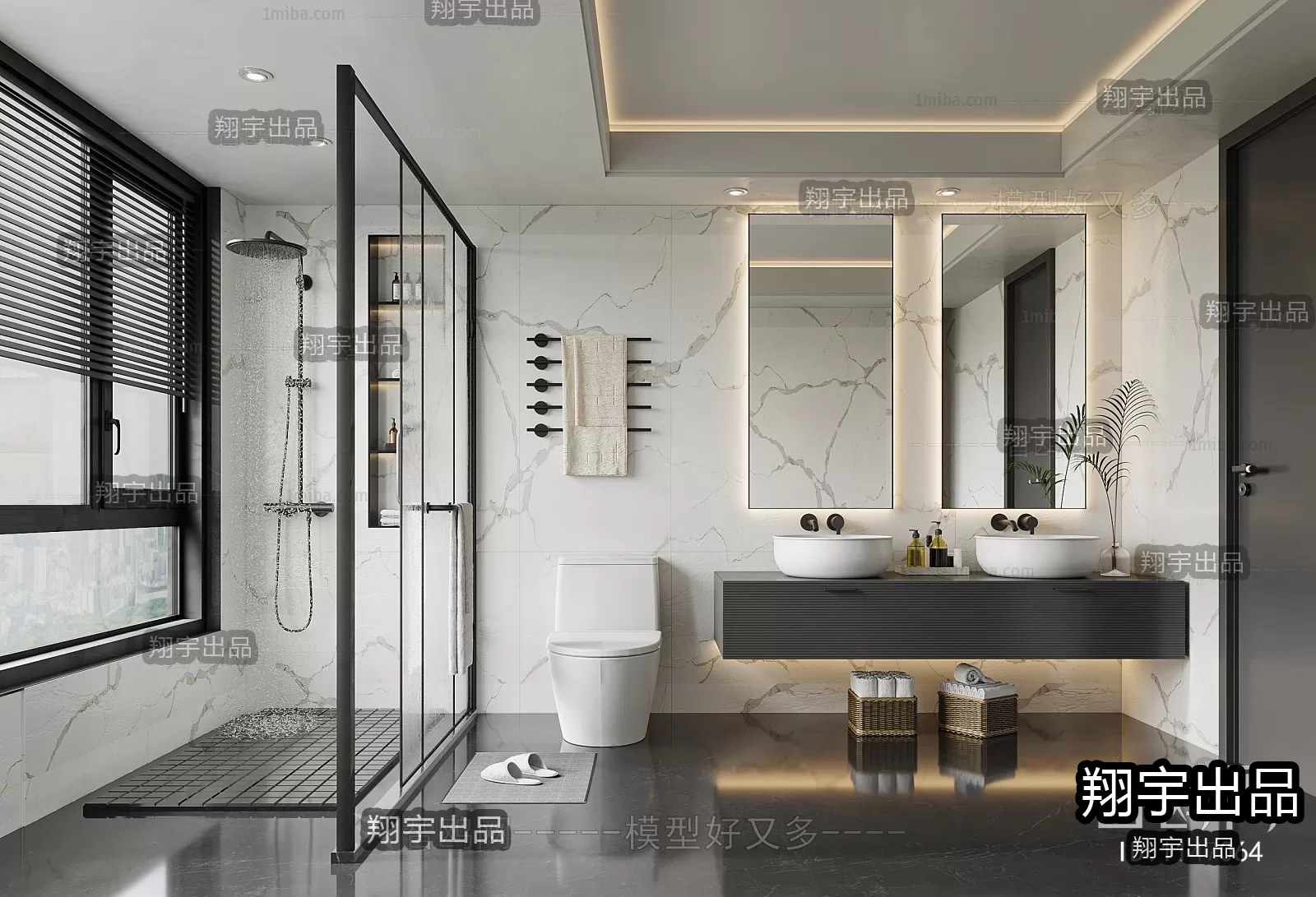 Bathroom – Modern Interior Design – 3D Models – 011