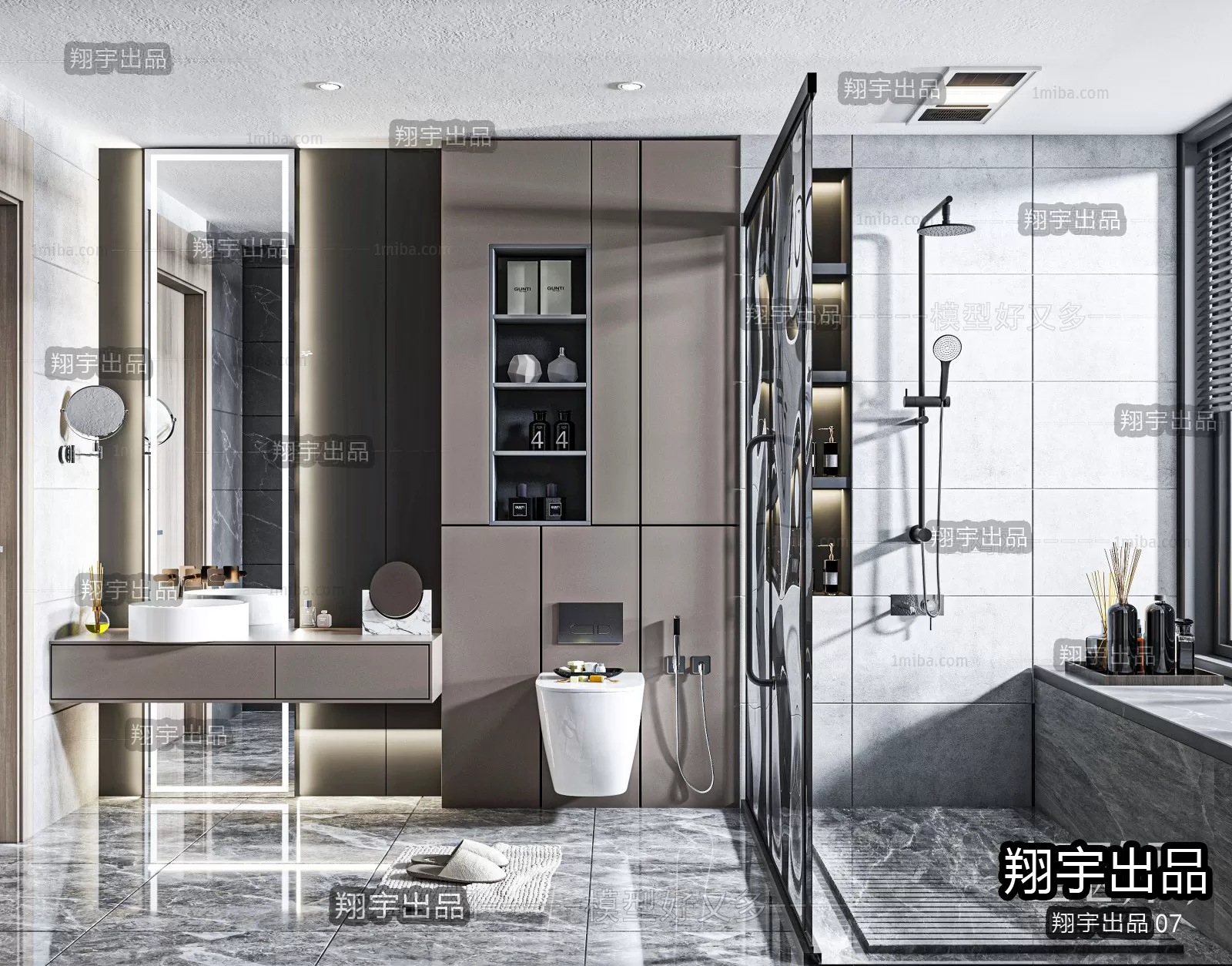 Bathroom – Modern Interior Design – 3D Models – 014