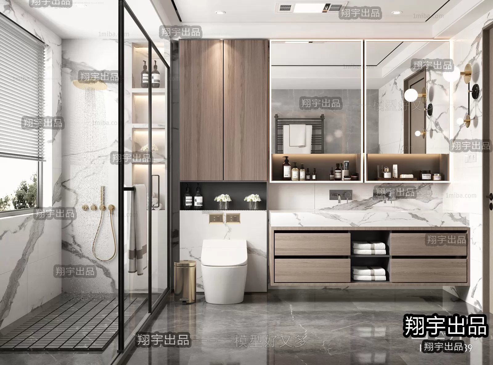 Bathroom – Modern Interior Design – 3D Models – 016