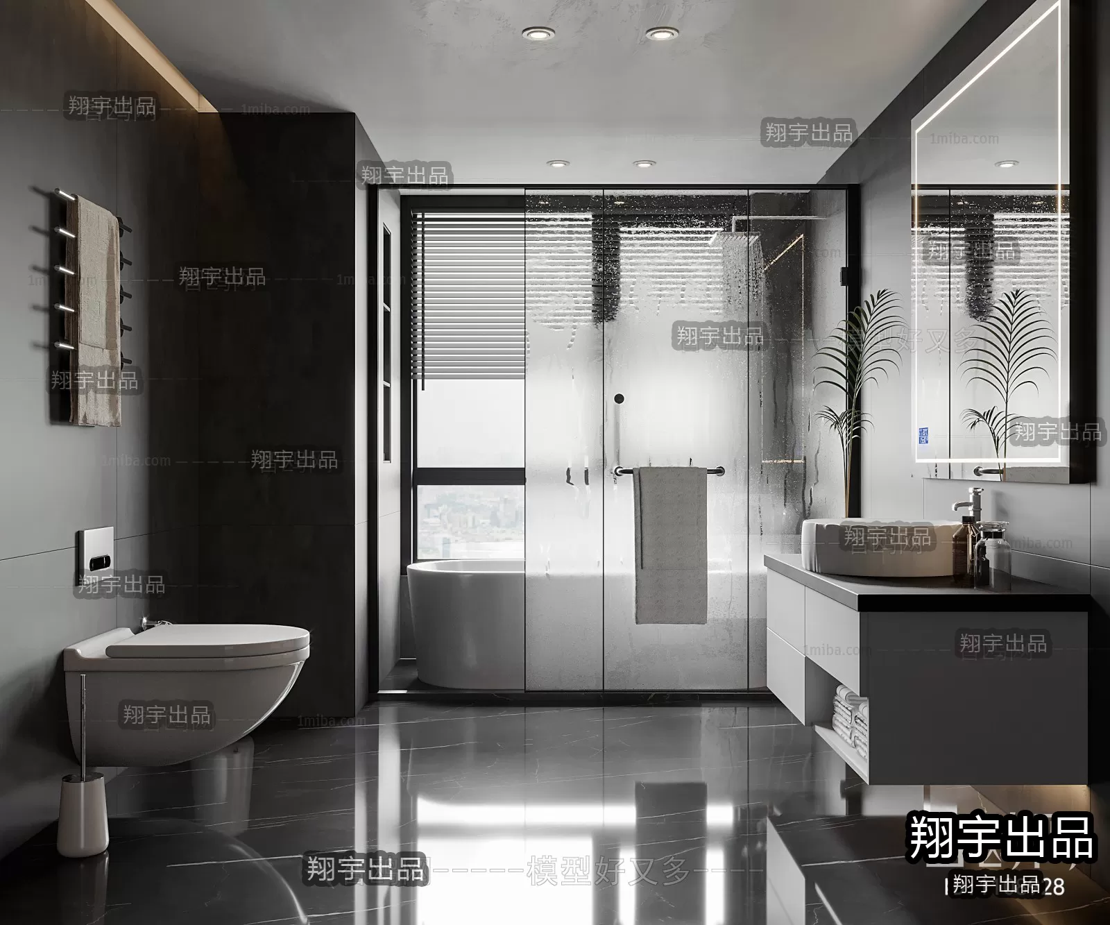 Bathroom – Modern Interior Design – 3D Models – 024
