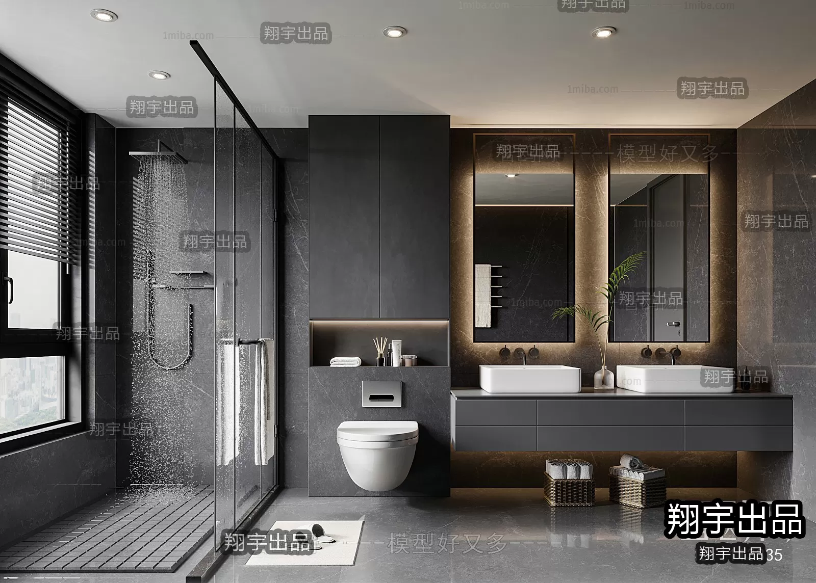 Bathroom – Modern Interior Design – 3D Models – 041