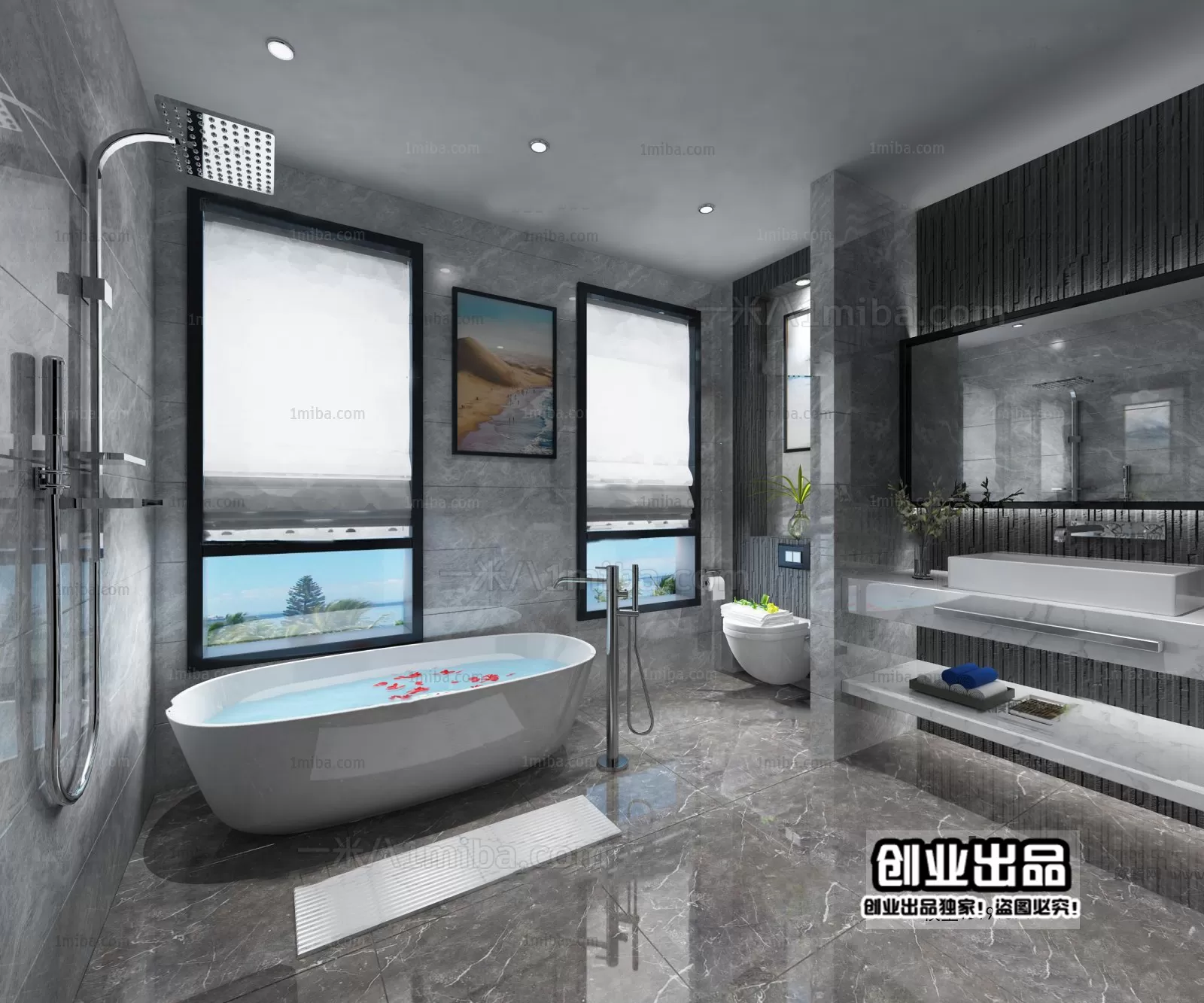Bathroom – Modern Interior Design – 3D Models – 056