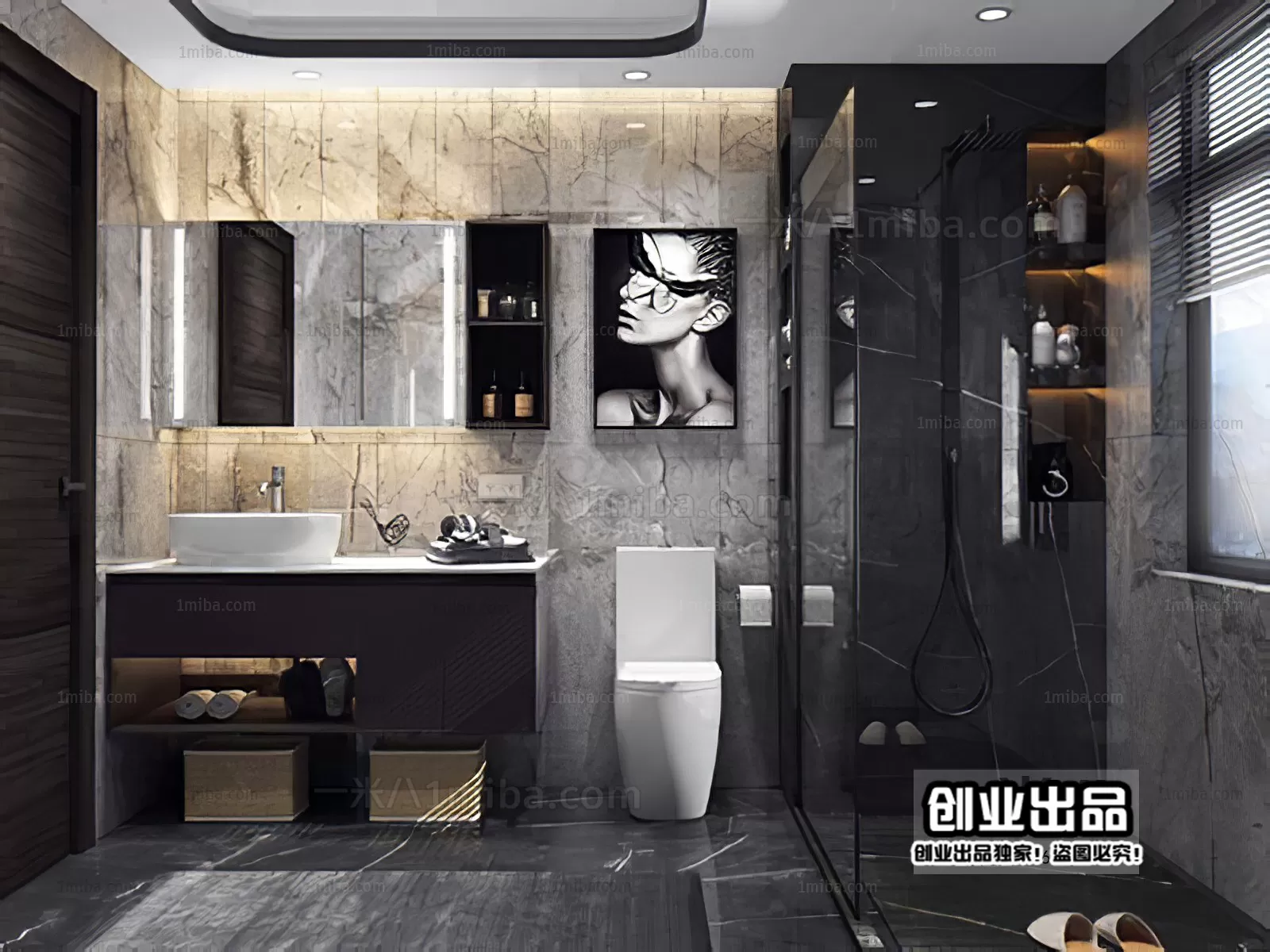 Bathroom – Modern Interior Design – 3D Models – 059