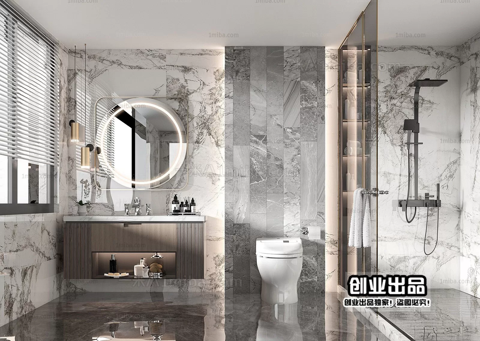 Bathroom – Modern Interior Design – 3D Models – 069