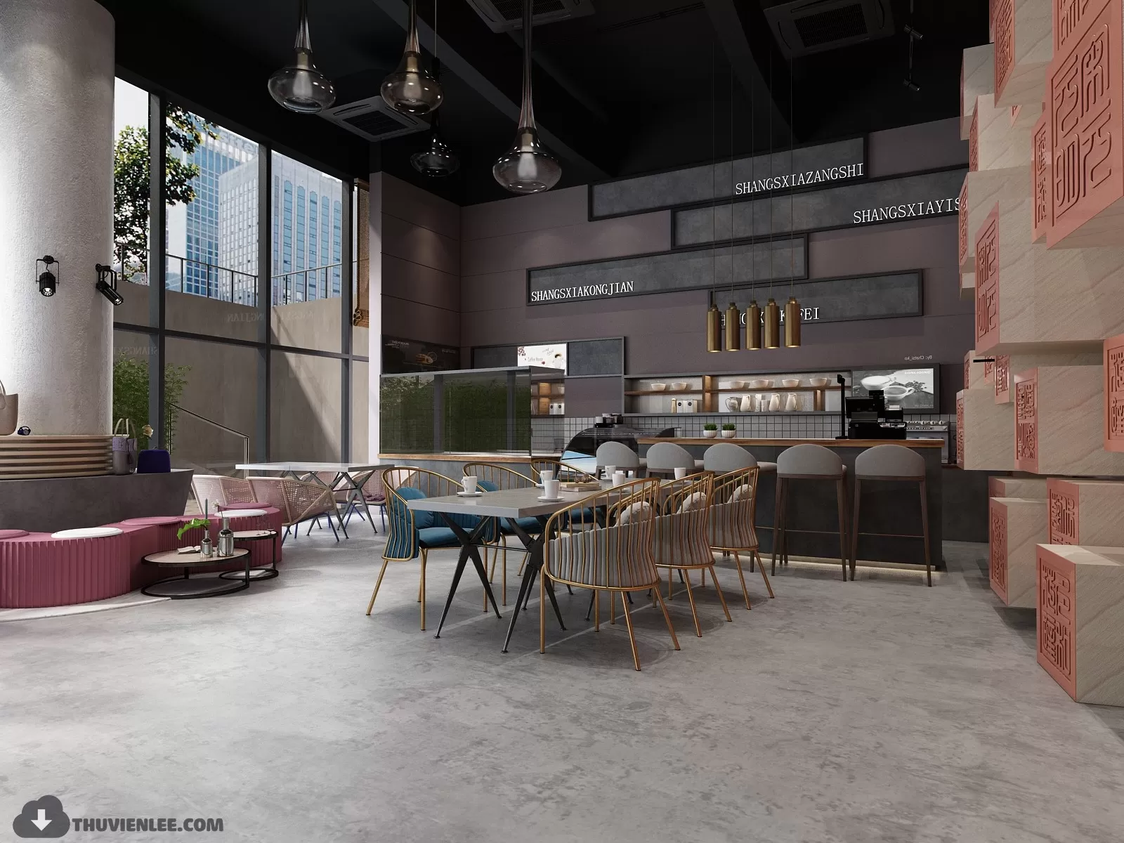 PRO 3D SCENE – COFFEE SHOP 3D BLOCK – 012